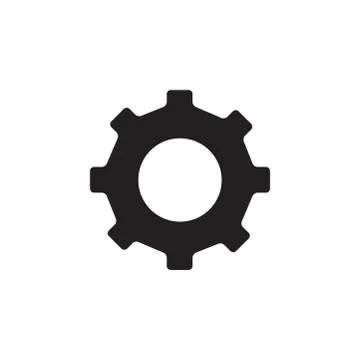 Gear Icon In Flat Style Vector For App, UI, Websites. Black Icon Vector Illus Stock Illustration