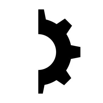 Gear icon. Gear half. Vector illustration Stock Illustration
