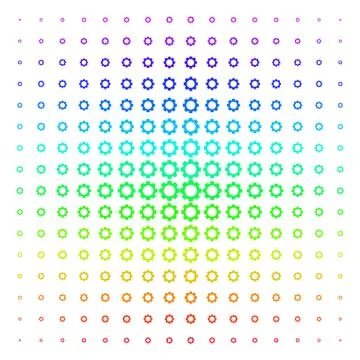 Gear Icon halftone Spectral pattern Illustrazione stock