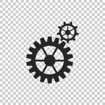 Gear icon isolated on transparent background. Cogwheel gear settings sign. Cog Stock Illustration