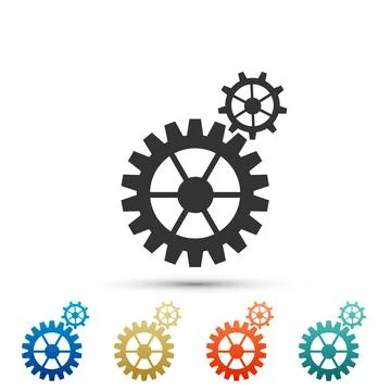 Gear icon isolated on white background. Cogwheel gear settings sign. Cog sy.. Stock Illustration