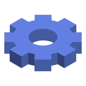 Gear icon, isometric style Illustrazione stock