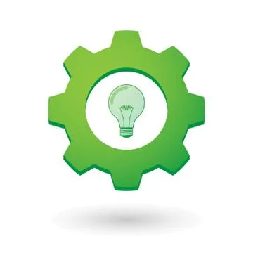 Gear icon with a light bulb Stock Illustration