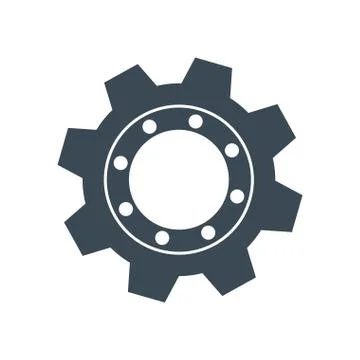 Gear icon. Machine Part design. Vector graphic Stock Illustration