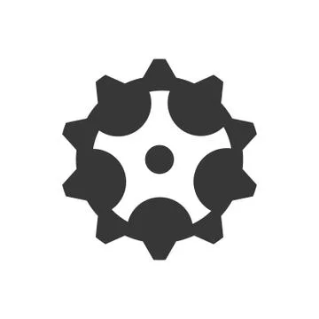 Gear icon. Machine part design. Vector graphic Stock Illustration