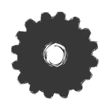 Gear icon. Machine part design. Vector graphic Stock Illustration