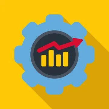 Gear icon optimizing business analytics and data growth Illustrazione stock