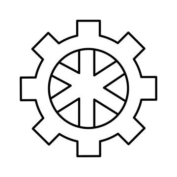 Gear icon outline representing technology and industry concept Stock Illustration