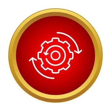 Gear icon representing circular process and update settings Illustrazione stock