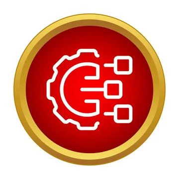 Gear icon representing data processing and automation Stockillustratie