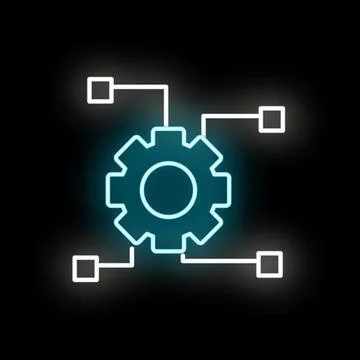 Gear icon representing digital process and system integration Stock Illustration