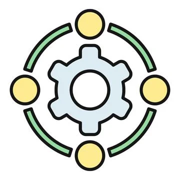 Gear icon representing interconnected systems and workflow process Stock Illustration