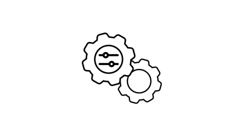 Gear icon representing level bar animation isolated on white background Stock Footage 341552210