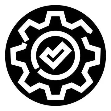 Gear icon representing process completion and settings Stock Illustration