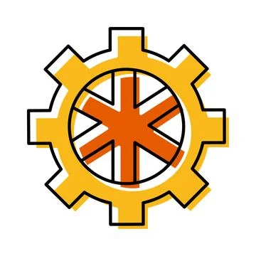 Gear icon representing settings and mechanical engineering Stock Illustration