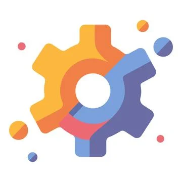 Gear icon representing settings, optimization, integration, innovation, progress イラスト素材