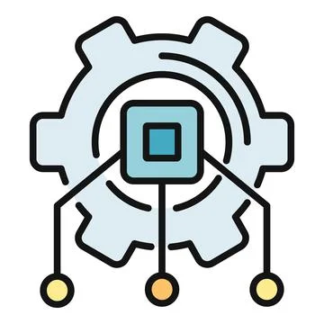Gear icon representing technology, automation, and system integration 库存插图