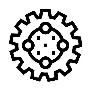 Gear icon representing technology, process, and connection management Stockillustratie