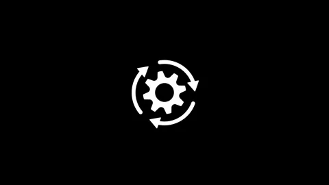 Gear Icon With Rotating Arrows Symbol Stock Footage 331897999