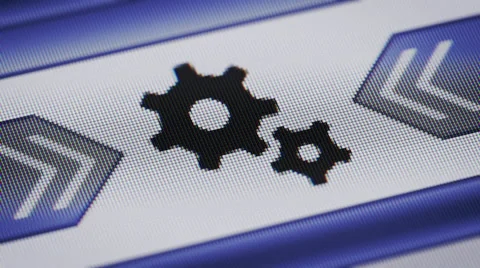 Gear icon on the screen. Looping. Stock-Footage 41293167