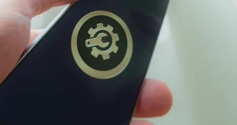 Gear icon, settings and options symbol, presentation Stock Footage 313439682