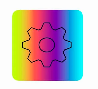 Gear icon settings isolated close-up. Smartphone icon Stock Illustration