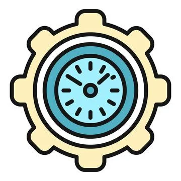 Gear icon showing efficient time management and scheduling Illustrazione stock