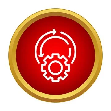 Gear icon showing process automation and workflow cycle Stock Illustration