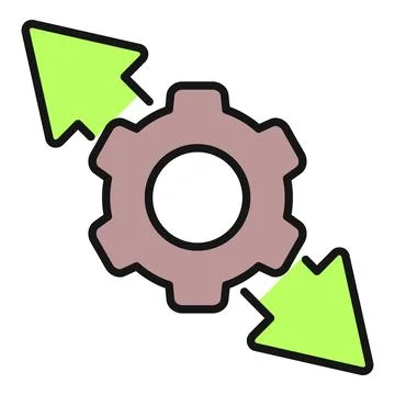Gear icon showing process integration and workflow Stock Illustration