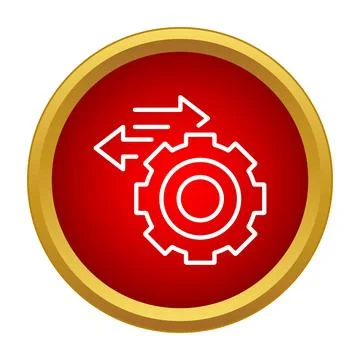 Gear icon showing process management and settings arrows Stock Illustration