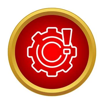 Gear icon showing system error warning alert Stock Illustration