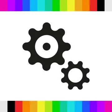Gear icon stock vector illustration flat design Stock Illustration