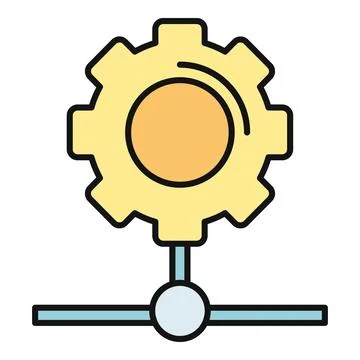 Gear icon symbolizing technology network settings configuration イラスト素材