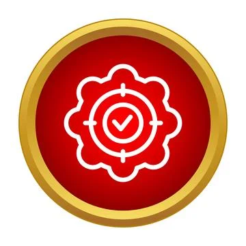 Gear icon with target and check mark Stock Illustration
