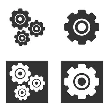 Gear icon template color editable. Gear symbol vector sign isolated on white  Stock Illustration