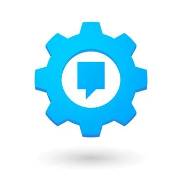 Gear icon with a tooltip Stock Illustration