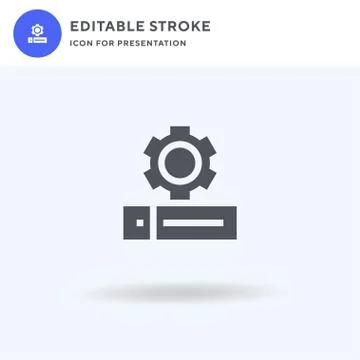 Gear icon vector, filled flat sign, solid pictogram isolated on white, logo Stock Illustration