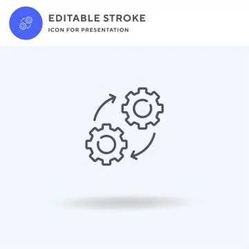 Gear icon vector, filled flat sign, solid pictogram isolated on white, logo i Stock Illustration