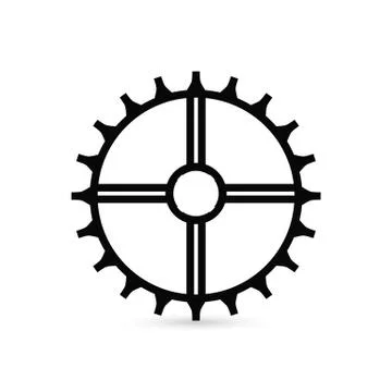 Gear Icon vector. Simple flat symbol. Perfect Black pictogram illustration on Stock Illustration