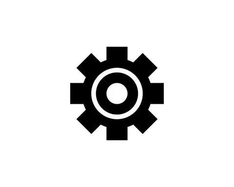 Gear Icon vector. Simple flat symbol. Perfect Black pictogram illustration on Stock Illustration