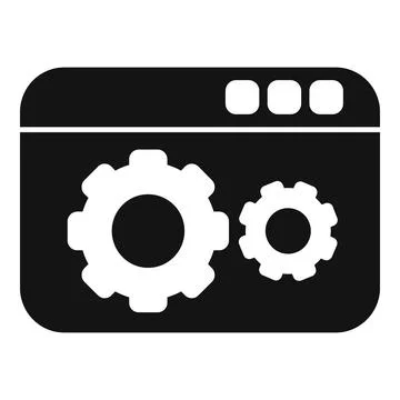 Gear icon on web browser symbol Stock Illustration