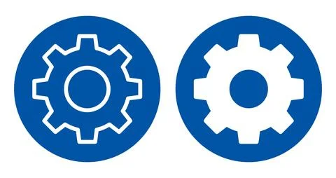 Gear Icons in Blue Background for Engineering and Technology Design Stock Illustration