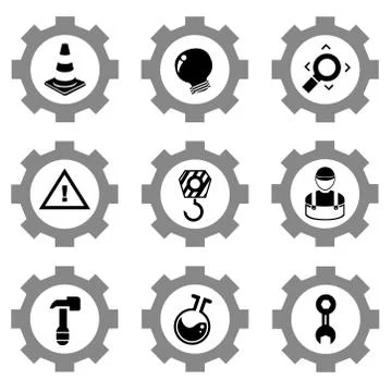 Gear icons Illustrazione stock