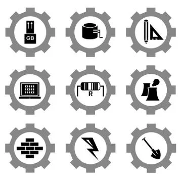 Gear icons Stock Illustration