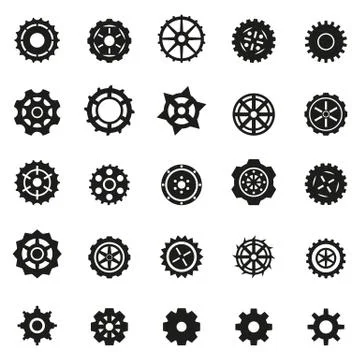 Gear Icons Set Stock Illustration