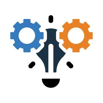 Gear, idea, bulb, management, creative idea management icon Stock Illustration