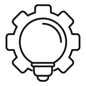 Gear idea icon outline vector. Work solution 스톡 일러스트