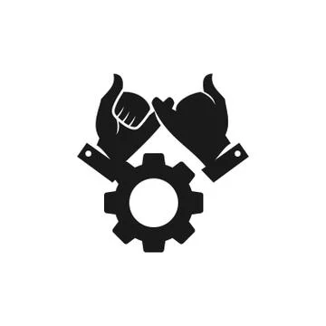 Gear Industry Commitment Teamwork Together Black Logo イラスト素材