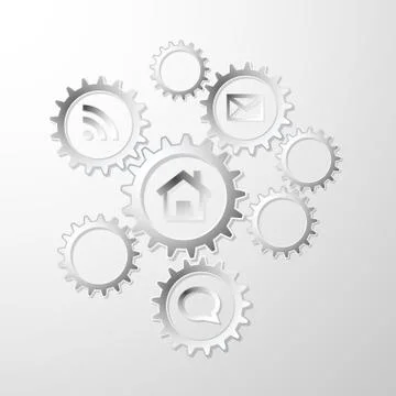 Gear info graphic background Stock Illustration