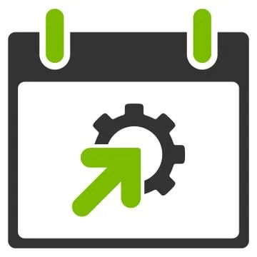 Gear Integration Calendar Day Flat Icon Stock-Illustration